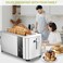 4 Slice Toaster with Extra-Wide Slots &ndash; Adjustable Temperature Control, Defrost &amp; Reheat Functions for Bread, Bagels &amp; Snacks, Stainless Steel Breakfast Toaster 1400W