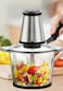 Electric Food Chopper Glass Bowl&ndash; 3L Large Capacity, Stainless Steel Blades, 2-Speed Control with Safety Switch, Powerful Food Processor for Vegetables, Meat &amp; Fruits