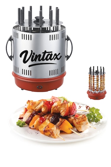 Vintax Vertical Electric Grill, Rotary Barbecue Grill Indoor Barbecue 360 Degree BBQ Grill Machine, Automatic Timing Rotating Oven Rotisserie Grill Spiral