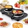 Double Hot Plate Electric Cooker, Black, Portable 2000W Dual Burner with Adjustable Temperature Control, Compact Electric Stove