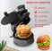 Kitchen Desk Breakfast Electric Burger &amp; Sandwich Maker, Aluminium Nonstick, Indoor Grill with Egg Cooker Ring, Ready in 5 Minutes for Croissants, Mini Waffles &amp; More