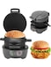 Kitchen Desk Breakfast Electric Burger &amp; Sandwich Maker, Aluminium Nonstick, Indoor Grill with Egg Cooker Ring, Ready in 5 Minutes for Croissants, Mini Waffles &amp; More