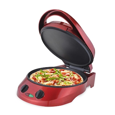 Pizza Maker with Adjustable Temperature Control for Pizza, Chapati, Tortilla, Arabic Bread, Sandwich Press &amp; Grill 12 Inch with 7 in 1 Functions