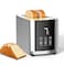 Dealio 2 Slice Bread Toaster with Stainless Steel Body and Digital Display with 7 Gradual Shade Level, Adjustable Browning Control, Quick & Even Toasting for Breakfast, Bagels & More