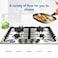 4 Burner Gas Hob Cooker Stainless Steel 60CM, Full Safety Features, Front Control Panel, Cast Iron Pan Stand, Stainless Steel with Brush Finish Heavy Duty