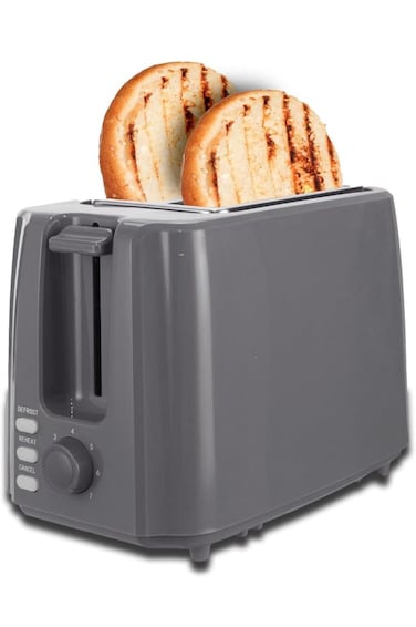 Kitchen Desk 2 Slice Bread Toaster, 7 Adjustable Browning Control, Defrost/Reheat/Cancel Functions, Cool Touch Body, Slide-Out Crumb Tray, 750W Power for Breakfast, Snacks