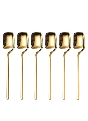 6pcs Tiny Coffee Espresso Spoons Gold Teaspoons for Tasting, Sugar, Tea, Ice Cream