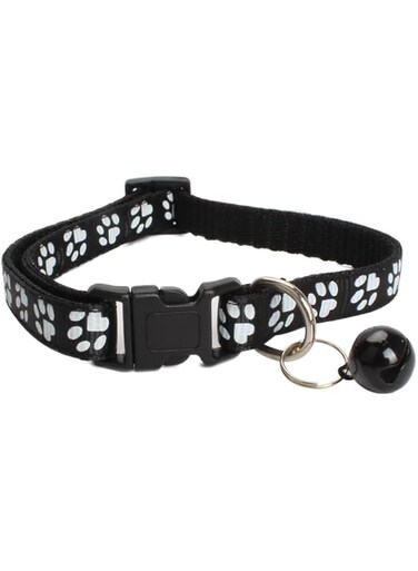 Cat Collar with Bell, Breakaway Grid Collar with Plastic Buckle, Light Adjustable, Nylon, Kitty Collars