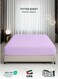 Fitted Bedsheet 160x200+30cm Breathable Plush light Purple Fabric with Deep Pockets Machine Washable for Optimal Protection