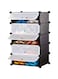 Delopik Shoe Rack 5 Cube DIY Plastic Shoes Cabinet with Doors Portable Modular Shoe Storage Organizer Tower Shelf Expandable Shoes Stand Space Saver for Entryway Hallway and Closet -FR 34 (black)