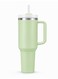 40 Oz Stainless Steel Green Travel Mug With Handle &amp; Straw &acirc;&euro;&ldquo; Vacuum Insulated Tumbler, Leak Resistant Lid, Cup Holder Friendly, BPA Free, Easy Clean Wide Mouth
