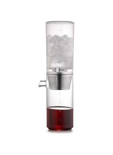 THE WHITE SHOP Ice Drip Coffee Maker Cold Drip Coffee Maker Ice Drip Drip Drip Maker, Cold Drip Coffee Maker, Adjustable Water Flow, Borosilicate Glass 400cc (Color : White)