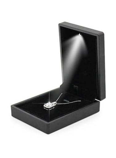 GraGra Jewelry Box, LED Lighted Engagement Pendant Boxes, Wedding Jewelry Display Case, Lighting jewellery box, Light Pendant Small Gift Box For Anniversary Wedding Birthday, Black