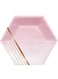Creative Converting Rose All Day Banquet Plates Hexagon Foil 11.5x10" 8ct