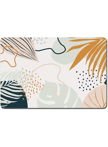 Rnivvi Dog Food Mat, 16"x24" Boho Dog Mat for Food and Water, Absorbent Dog Cat Bowl Mat Protect Floors, Cute Pet Food Mats for Dog Cat, Anti-Slip Rubber Pet Feeding Mat, Tropical Leaves Pet Placemat