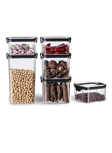 Airtight Food Storage Container Set,Kitchen and Pantry Organization Canisters for Bulk Food Storage with Easy Lock Lids for Cereal Rice, Flour and Cereal - BPA-Free (1x1300ml+3x700ml+2x460ml)