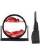 VITION Moving Sand Art Picture Sandscapes in Motion Round Glass 3D Deep Sea Sand Art for Adult Kid Desktop Art Toys Home Decor (25cm, Red)