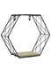 Hexagonal Floating Shelf Stylish Wall Storage Rack Black