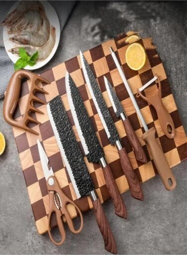 Set with Cutting Board Blades with High Stainless Steel Kitchen Knives Sets for chopping slicing