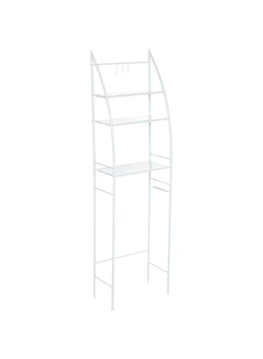 COOLBABY Metal Toilet Cabinet Shelving Kitchen Bathroom Space Saver Shelf Organizer Holder (White)