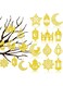 12Pcs Pendant Eid Ramadan Decorations for Home, Ramadan Decorations, Eid Mubarak Hanging Moon Star Lanterns Castle Shape Ornaments Eid Al Adha Decoration，Wall/Room/Tree/Door Gold Glitter Ramadan Decor