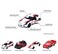 Majorette Toyota Die Cast Model Racing Car 5-Pieces Set, Multicolor