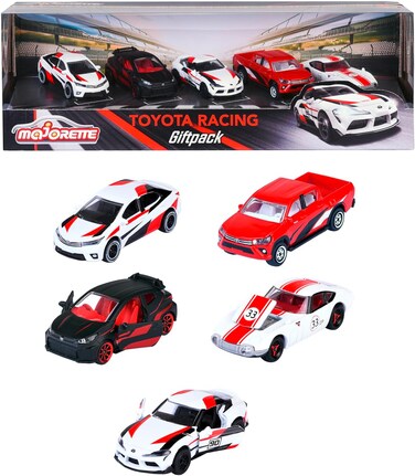 Majorette Toyota Die Cast Model Racing Car 5-Pieces Set, Multicolor
