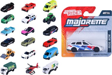 Majorette Street Cars, Assorted 18 Models, Metal Cars 7.5 cm, Random Shipping, From 3 Years, with Original Licenses, New Blister Pack, Realistic and Resistant (8501000000)