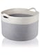 XXXLarge Cotton Rope Basket Woven Rope Laundry Basket Blanket Basket Laundry Hamper with Handles Decorative Basket Comforter Cushions Storage for Storage Toys, Throws, Pillows,and Towels Light Grey