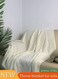 Knitted Throw Blankets, tassel sofa cover blanket, geometric pattern air conditioning blanket, portable and soft, suitable for beds, sofas, travel, camping, 130 * 170cm, beige