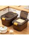Premify Food Storage Containers 2pcs Set (7.5kg &amp; 12.5kg) &ndash; Black Transparent Rice Storage Container with Lid, BPA Free Plastic Large Cereal Storage Box, Kitchen Multifunctional Flour Container