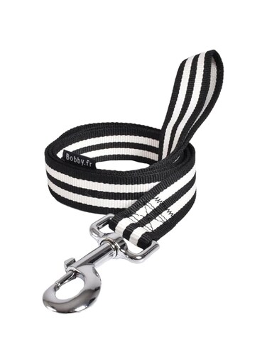 Bobby Leash Stripe Black Small and Medium