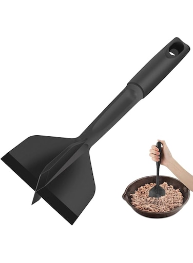 Excefore Meat Chopper, Hamburger Chopper, Premium Heat Nylon Resistant Meat Masher, Professional Ground Beef Smasher, Meat Chopper for Ground Beef, Turkey, Meat, Potato Masher Utensil, Black