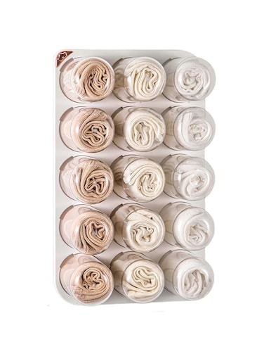 HYTTER Wall Mounted Sock and Underwear Storage Organizer with Self Adhesive Design, 15 Pcs Clear Lingerie and Panty Storage Organizer, IDEAL Underwear Storage Solution for Closet