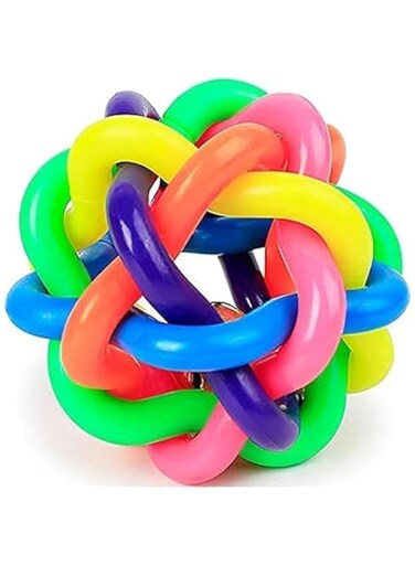 Dog Rubber Color Sound Ball With Bells Chew Toys