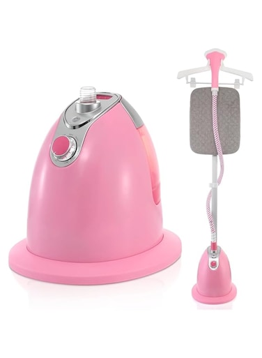 Skade Standing Steamer for Clothes Professional Garment Steamer with Ironing Board, Fabric Steamer,1.4L Water Tank,45s Fast Heat-up, 60 Mins of Continuous Steam Wrinkle Remover,10-Steam Levels(Pink)