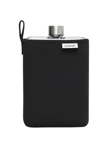 DRNK Tritan- For Gym, Work &amp; Travel   Modern Slim &amp; Compact Water Bottle For Bags   Insulation Sleeve   Leak Proof   As Seen on Shark Tank   BPA Free   500 ml [Black]