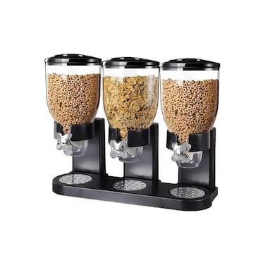 Cereal Dispenser Classic Dry Food Container, 2Litre Kitchen Storage Dispenser Thrible Black