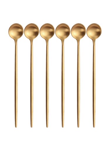 HOME 6-Piece Iced Tea Spoons Gold 20centimeter