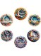 Ramadan Mubarak Decorative Wooden Placemats, 3D Paper Art Design, Set of 6 Coasters, Round