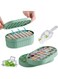 Cube Tray with Press Lid and Bin, Easy-Release Square Ice Cube Mold with Ice Container and Scoop for Baby Food, Chilling Drinks, Whiskey, Cocktail, Tea, Coffee, B-72D (Green)