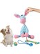 OCTOS 4-Piece Dog Toys Set: Durable, Non-Toxic Plush Squeaky Interactive Chew Toys for Large and Small Dogs &ndash; Great Playtime Set for Dental Health and Entertainment (Donkey-Blue)