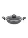 Smart Granite Series 30 CM Forged Aluminum Wok Pan with Glass Lid and Soft Touch Handles - RF11968, Induction Compatible, Perfect for Deep and Shallow Frying
