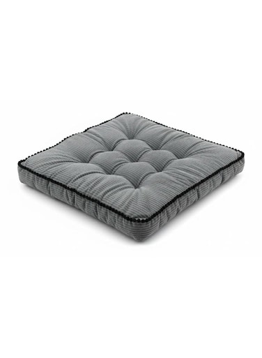 MaximHome Designer Velour Square Cushion with Bold Black Border &acirc;&euro;&ldquo; Modern Grey Accent Cushion, 40&Atilde;&mdash;40&Atilde;&mdash;7 cm