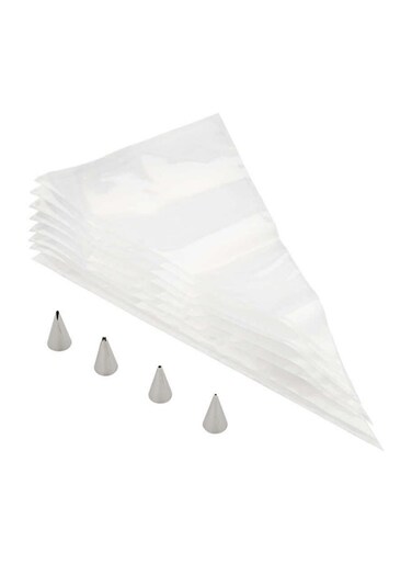 12-Piece Cookie Decorating Set White/Silver