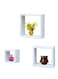 FLOATING WALL SHELVES CUBE 3PCS SET WHITE SIZE: 30x9.8x30cm/25x9.8x25cm/20x9.8x20cm