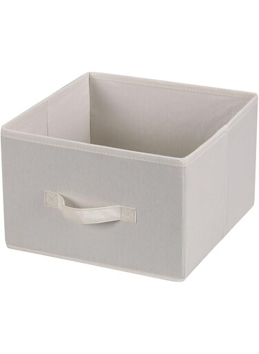 Household Essentials 311306 Set of 2 Drawers for Hanging Shelf Closet Organizers   Natural Canvas Fabric Bin with Handle,Off-White