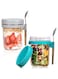 U-ZAWK Overnight Oats Containers with Lids and Spoons, 4PCS 12 Oz (350ML) Glass Mason Jars for Overnight Oats Leak Proof Oatmeal Container Cereal Fruit Vegetable Milk Salad Yogurt Meal (4 Pack)