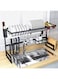 XCSOURCE Over Sink Dish Drying Rack Kitchen Counter Storage Shelf Drainer Organizer Utensils Holder Stainless Steel, Black