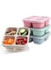 Lomeshow 4 Pack Snack Containers, 4 Compartments Bento Snack Box, Reusable Meal Prep Lunch Containers for Kids Adults, Divided Food Storage Containers for School Work Travel
